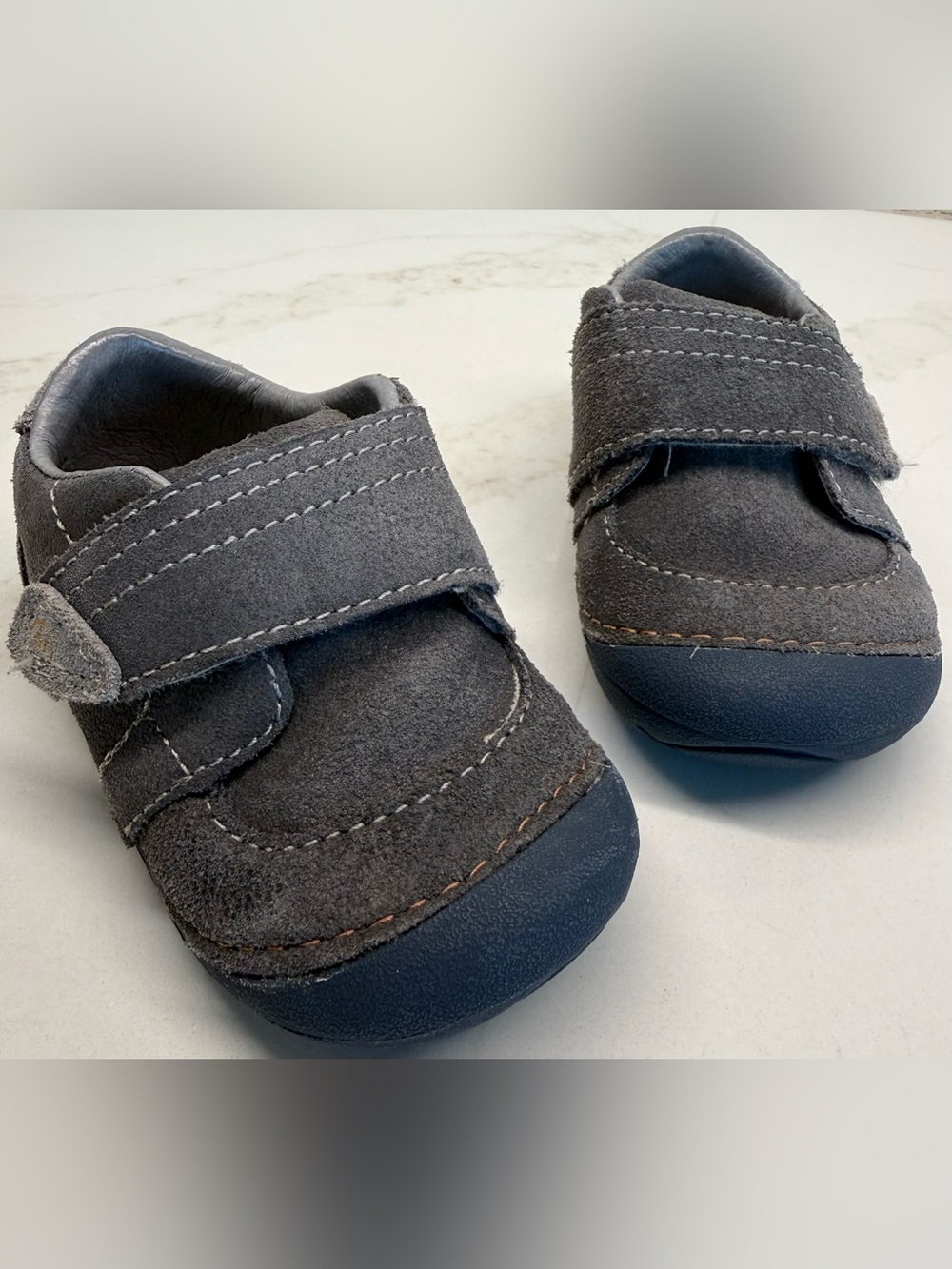 Stride Rite Toddler Boys Gray Suede Shoes Size 5W Wide
